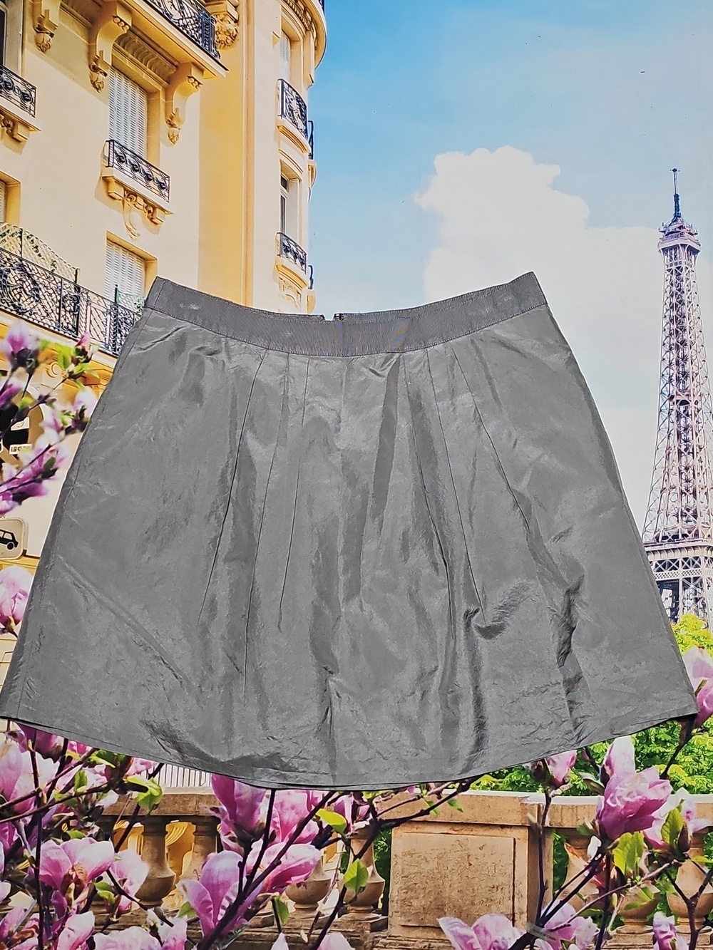 J. Crew Lined Gray Silk Mini Skirt Size 4